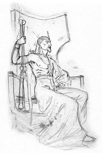 Minor Arcana: Wands - King of Wands (Sketch)